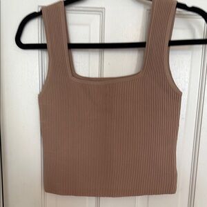 Ribbed Tan Women's Top